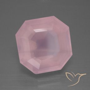 Quartzo Rosa rosa rosa médio Natural 12.72ct, Corte Octógono / Esmeralda, Transparente