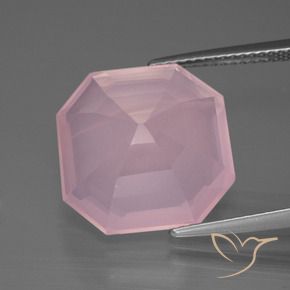 Quartzo Rosa rosa rosa médio Natural 12.72ct, Corte Octógono / Esmeralda, Transparente