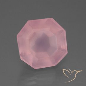 Quartzo Rosa rosa médio Natural 12.80ct, Corte Octógono / Esmeralda, Transparente