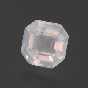 Quartzo rosa rosa natural 1,96ct, corte esmeralda, transparente