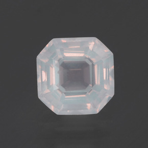 Quartzo rosa rosa natural 1,96ct, corte esmeralda, transparente