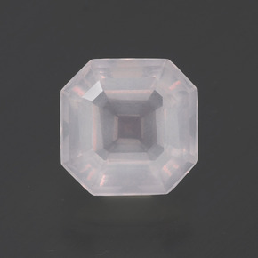 Quartzo rosa rosa natural 1,98ct, corte esmeralda, transparente