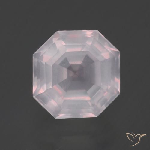 2.86ct Natural Luz rosa Quartzo Rosa, Corte Esmeralda, Transparente
