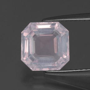 Quartzo Rosa Rosa chiclete Natural 2.06ct, Corte Esmeralda, Transparente