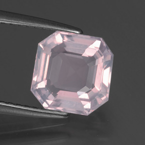 Quartzo Rosa Rosa chiclete Natural 2.06ct, Corte Esmeralda, Transparente