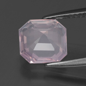 Quartzo Rosa Rosa chiclete Natural 2.06ct, Corte Esmeralda, Transparente