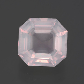 Quartzo rosa rosa natural 2,31ct, corte esmeralda, transparente