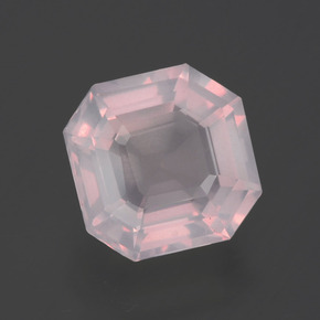 Quartzo rosa rosa natural 2,31ct, corte esmeralda, transparente