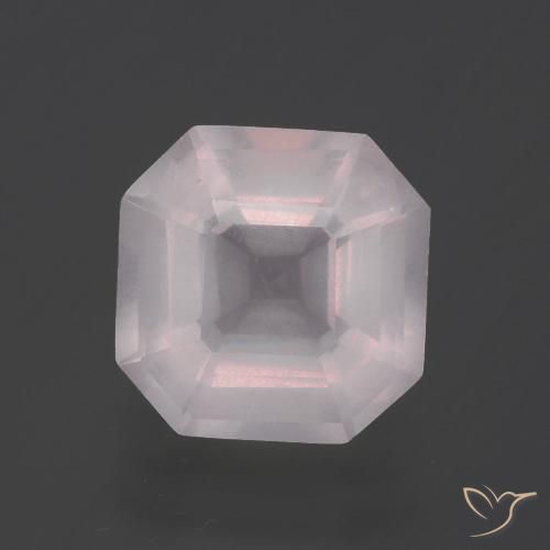 2.99ct Natural Rosa bem claro Quartzo Rosa, Corte Esmeralda, Transparente