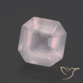 Quartzo Rosa Rosa bem claro Natural 2.99ct, Corte Octógono / Esmeralda, Transparente