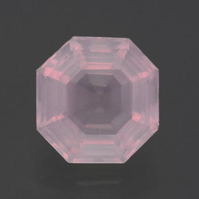 Quartzo rosa rosa natural 2,60ct, corte esmeralda, transparente