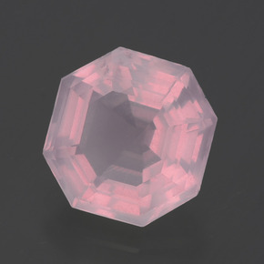 Quartzo rosa rosa natural 2,60ct, corte esmeralda, transparente
