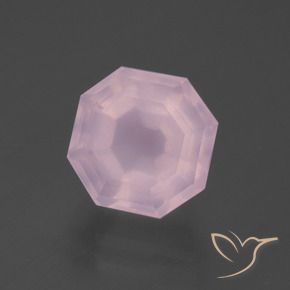 Quartzo Rosa Rosa chiclete Natural 4.68ct, Corte Octógono / Esmeralda, Transparente