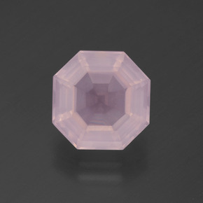 Quartzo rosa rosa natural 3,46ct, corte esmeralda, transparente