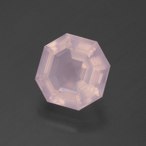 Quartzo rosa rosa natural 3,46ct, corte esmeralda, transparente