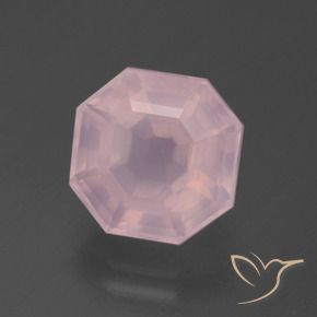 Quartzo Rosa rosa rosa Natural 5.07ct, Corte Octógono / Esmeralda, Transparente