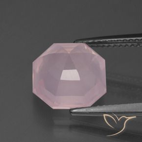 Quartzo Rosa rosa rosa Natural 5.07ct, Corte Octógono / Esmeralda, Transparente