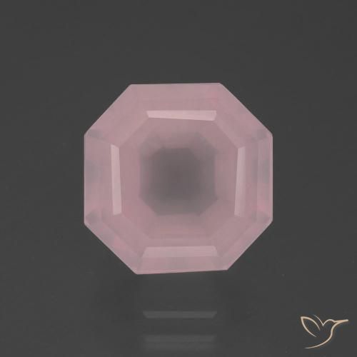 6.04ct Natural rosa médio Quartzo Rosa, Corte Esmeralda, Transparente