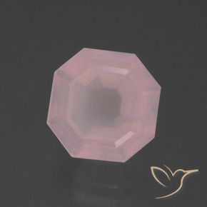 Quartzo Rosa rosa médio Natural 6.04ct, Corte Octógono / Esmeralda, Transparente
