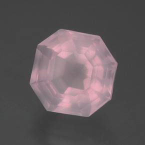 Quartzo Rosa rosa médio Natural 5.02ct, Corte Esmeralda, Transparente