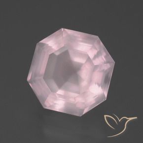 Quartzo Rosa Rosa Claro Rosa Natural 6.19ct, Corte Octógono / Esmeralda, Transparente