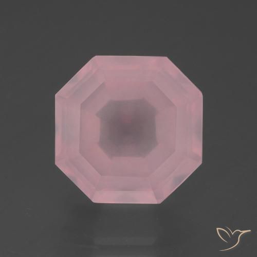 6.17ct Natural rosa médio Quartzo Rosa, Corte Esmeralda, Transparente