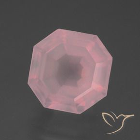 Quartzo Rosa rosa médio Natural 6.17ct, Corte Octógono / Esmeralda, Transparente