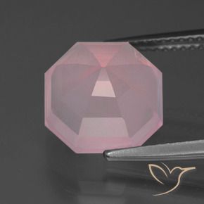 Quartzo Rosa rosa médio Natural 6.17ct, Corte Octógono / Esmeralda, Transparente