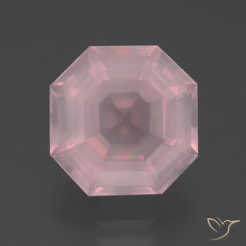 6.25ct Natural rosa médio Quartzo Rosa, Corte Esmeralda, Transparente