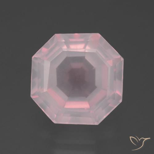 5.96ct Natural rosa rosa Quartzo Rosa, Corte Esmeralda, Transparente