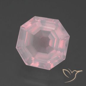 Quartzo Rosa rosa rosa Natural 5.96ct, Corte Octógono / Esmeralda, Transparente
