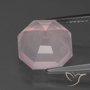 Quartzo Rosa rosa rosa Natural 5.96ct, Corte Octógono / Esmeralda, Transparente