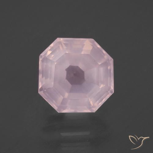 4.39ct Natural Luz rosa Quartzo Rosa, Corte Esmeralda, Transparente
