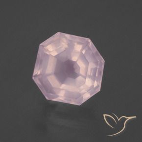 Quartzo Rosa Luz rosa Natural 4.39ct, Corte Octógono / Esmeralda, Transparente