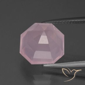 Quartzo Rosa rosa rosa Natural 8.16ct, Corte Octógono / Esmeralda, Transparente