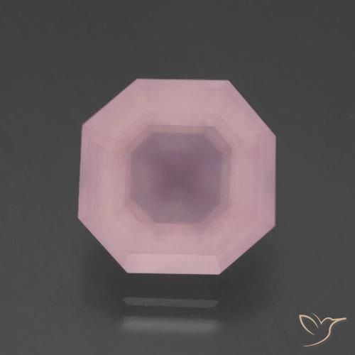 Quartzo rosa rosa natural 6,75ct, corte esmeralda, transparente