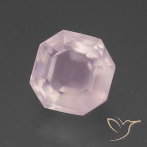Quartzo Rosa Rosa Claro Rosa Natural 9.25ct, Corte Octógono / Esmeralda, Transparente