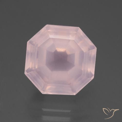 9.82ct Natural Rosa Claro Rosa Quartzo Rosa, Corte Esmeralda, Transparente