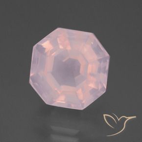 Quartzo Rosa Luz rosa Natural 9.46ct, Corte Octógono / Esmeralda, Transparente