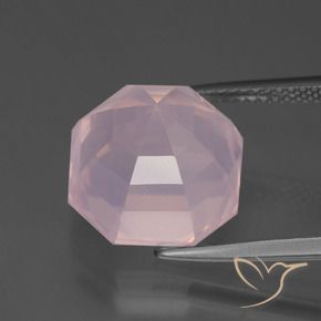 Quartzo Rosa Luz rosa Natural 9.46ct, Corte Octógono / Esmeralda, Transparente