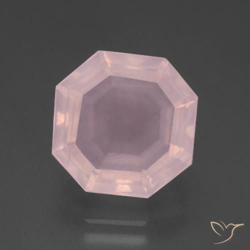 8.35ct Natural Luz rosa Quartzo Rosa, Corte Esmeralda, Transparente