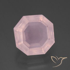 Quartzo Rosa Luz rosa Natural 8.35ct, Corte Octógono / Esmeralda, Transparente
