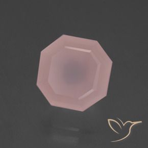 Quartzo Rosa rosa médio Natural 6.64ct, Corte Octógono / Esmeralda, Transparente