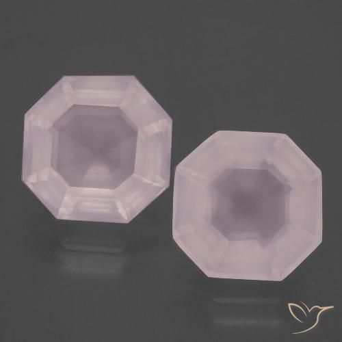 12.98ctw Natural Luz rosa Quartzo Rosa, Corte Esmeralda, Transparente