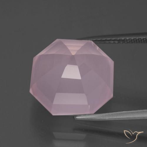 Quartzo Rosa Luz rosa Natural 13.31ct, Corte Octógono / Esmeralda, Transparente