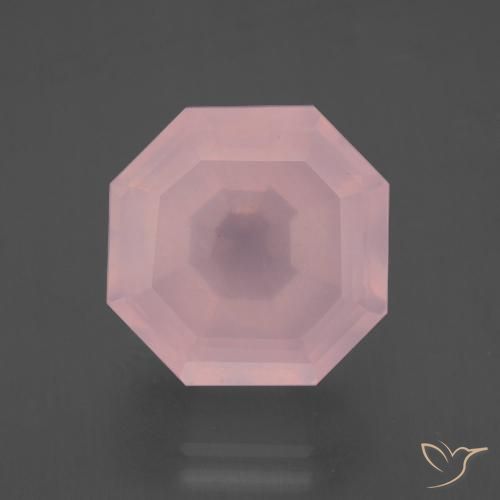 12.55ct Natural rosa médio Quartzo Rosa, Corte Esmeralda, Transparente