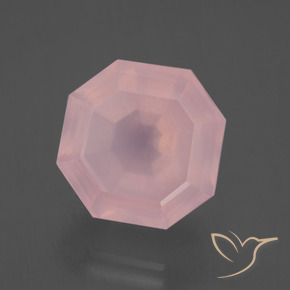 Quartzo Rosa rosa médio Natural 12.55ct, Corte Octógono / Esmeralda, Transparente