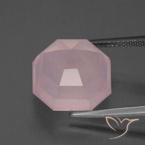 Quartzo Rosa rosa médio Natural 12.55ct, Corte Octógono / Esmeralda, Transparente
