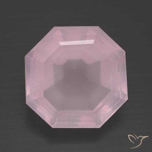 7.95ct Natural Rosa chiclete Quartzo Rosa, Corte Esmeralda, Transparente
