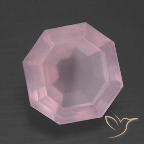 Quartzo Rosa Rosa chiclete Natural 7.95ct, Corte Octógono / Esmeralda, Transparente